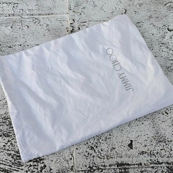 Jimmy Choo Dust Bag White Polyester Storage Bag Draw String Made in Italy - Picture 1 of 10